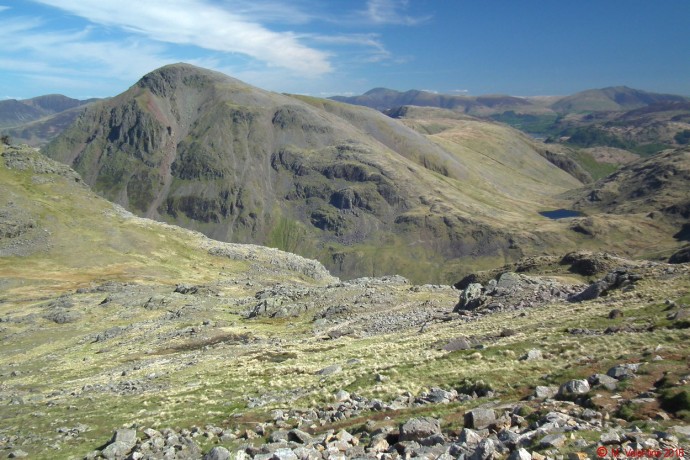 Great Gable from flanks of Scafell Pike.